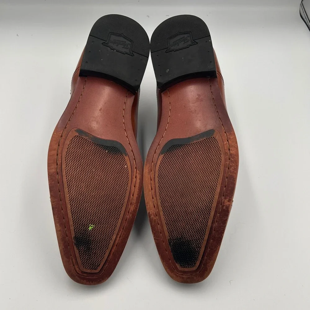 Florsheim Mens Cognac Brown Leather Cap Toe Oxford Dress Shoes 10D